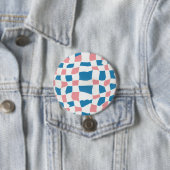 Badge Rond 7,6 Cm Abstrait bleu et rose (En situation)