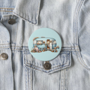 Badge Rond 7,6 Cm Accents Bohèmes de Camping-Car Floral Vintage Cott