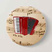 Badge Rond 7,6 Cm Accordion Music, design populaire, (Devant)