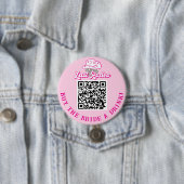 Badge Rond 7,6 Cm Acheter L'Épouse Un Verre QR Code Bachelorette Ros (En situation)