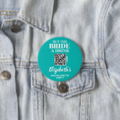 Badge Rond 7,6 Cm Acheter Mariée A Boire Bachelorette Party QR Code (En situation)