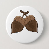 Badge Rond 7,6 Cm Acorns Rustique Forêt d'automne Nature (Devant)