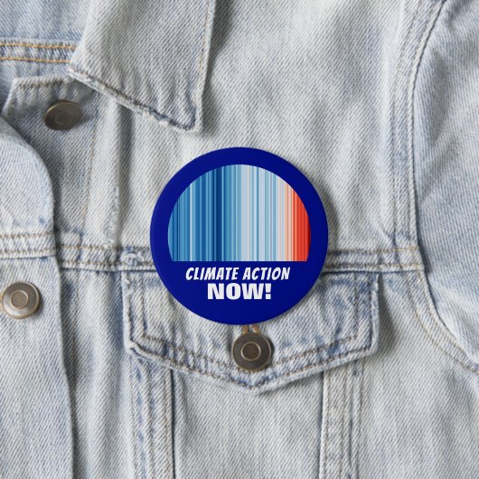 Badge Rond 7,6 Cm Action climatique maintenant Réchauffement climati (En situation)
