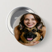Badge Rond 7,6 Cm Add German Shepherd Photo Personalize (Devant & derrière)