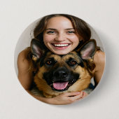 Badge Rond 7,6 Cm Add German Shepherd Photo Personalize (Devant)