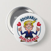 Badge Rond 7,6 Cm ADORABLE DÉPLORABLE Donald Trump Chibi Cartoon (Devant & derrière)