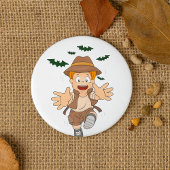Badge Rond 7,6 Cm Adventure Explorer Kid Running from Bats