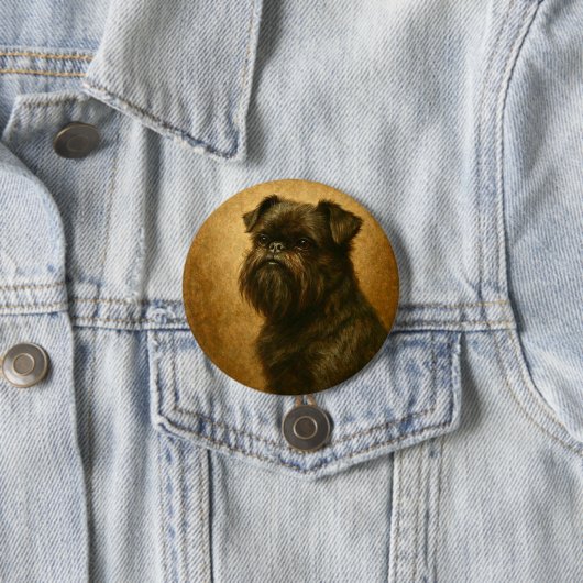 Badge Rond 7,6 Cm Affenpinscher (En situation)