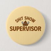 Badge Rond 7,6 Cm Afficher le bouton Amusant du superviseur (Devant)
