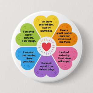 Badge Rond 7,6 Cm Affirmations Positives