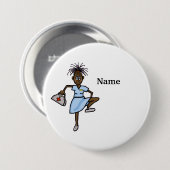 Badge Rond 7,6 Cm African-American Female Nurse Button (Devant & derrière)