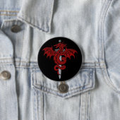 Badge Rond 7,6 Cm Âge de dragon - Pin d'épée de dragon (En situation)