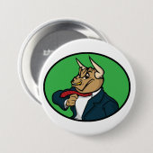 Badge Rond 7,6 Cm Aggressive Bull in Business Suit (Devant & derrière)