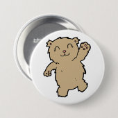 Badge Rond 7,6 Cm Agiter Adorable Ours Souriant (Devant & derrière)