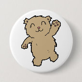 Badge Rond 7,6 Cm Agiter Adorable Ours Souriant (Devant)