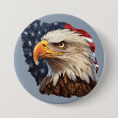Badge Rond 7,6 Cm Aigle à drapeau américain (Devant)