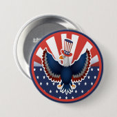 Badge Rond 7,6 Cm aigle américain (Devant & derrière)