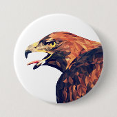 Badge Rond 7,6 Cm Aigle géométrique doré (Devant)
