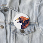 Badge Rond 7,6 Cm Aigle géométrique doré (En situation)