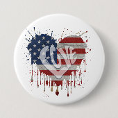 Badge Rond 7,6 Cm Aime le drapeau américain (Devant)