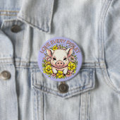 Badge Rond 7,6 Cm Aimer les cochons en fleurs (En situation)