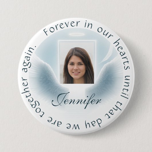 Badge Rond 7,6 Cm Ajouter Photo Custom Memorial belle conception (Devant)