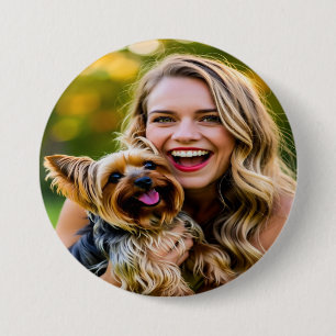 Badge Rond 7,6 Cm Ajouter une photo de Yorkshire Terrier Personnalis