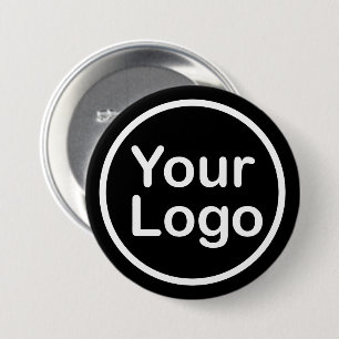 Badge Rond 7,6 Cm Ajoutez votre propre logo Fond noir