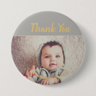 Badge Rond 7,6 Cm Ajoutez votre propre photo Merci d'anniversaire