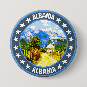 Badge Rond 7,6 Cm Albanie (Devant)