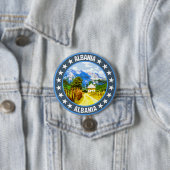 Badge Rond 7,6 Cm Albanie (En situation)
