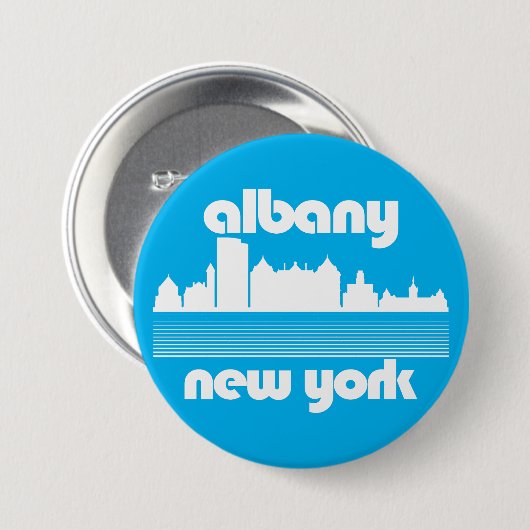 Badge Rond 7,6 Cm Albany New York (Devant & derrière)