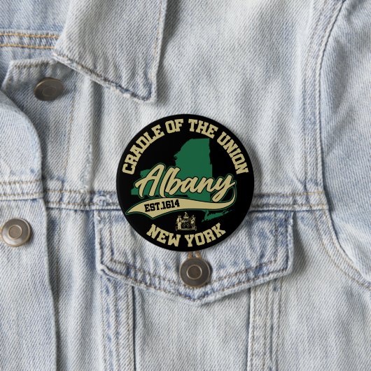 Badge Rond 7,6 Cm Albany, New York (En situation)