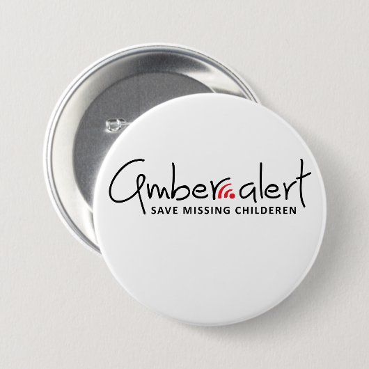 Badge Rond 7,6 Cm Alerte d'alerte Amber (Devant & derrière)