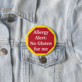 Badge Rond 7,6 Cm Alerte d'allergie :  Aucun gluten (En situation)