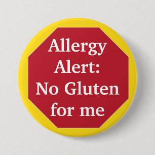 Badge Rond 7,6 Cm Alerte d'allergie : Aucun gluten