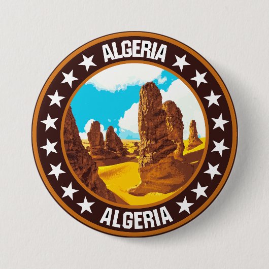 Badge Rond 7,6 Cm Algérie (Devant)