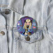 Badge Rond 7,6 Cm Alice à Wonderland & Dinah Cat Cute Fairy Tale (En situation)