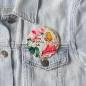 Badge Rond 7,6 Cm Alice dans l'anniversaire personnalisé par pays (En situation)