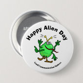 Badge Rond 7,6 Cm Alien Day Communication Button (Devant & derrière)