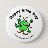 Badge Rond 7,6 Cm Alien Day Communication Button (Devant)