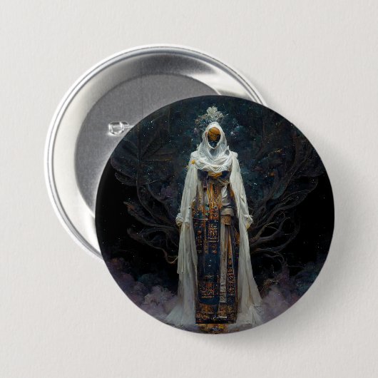 Badge Rond 7,6 Cm Alien Fae Imaginaire Sci-Fi (Devant & derrière)