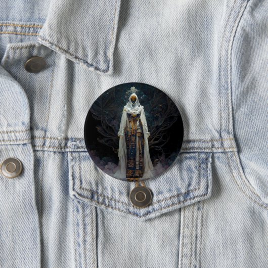 Badge Rond 7,6 Cm Alien Fae Imaginaire Sci-Fi (En situation)