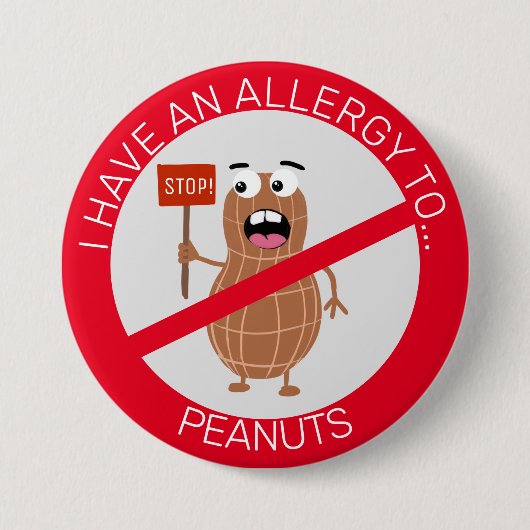 Badge Rond 7,6 Cm allergie aux arachides (Devant)