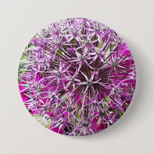 Badge Rond 7,6 Cm Allium & Fleurs d'été (Devant)