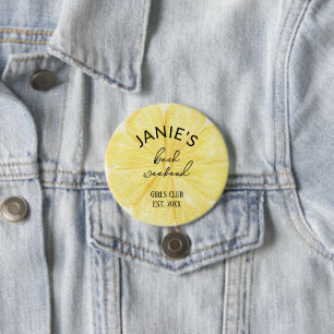 Badge Rond 7,6 Cm Almafi Lemon Bachelorette   Épingle nuptiale