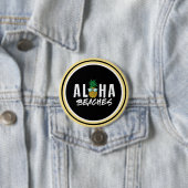Badge Rond 7,6 Cm Aloha Beaches ananas (En situation)