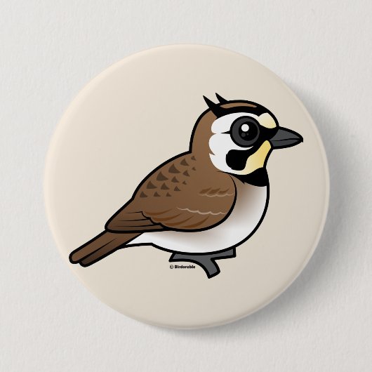 Badge Rond 7,6 Cm Alouette à cornes (Devant)