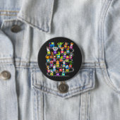 Badge Rond 7,6 Cm Alphabet Animal ABC's Learning Round (En situation)