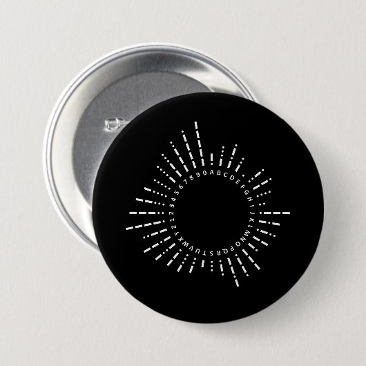 Badge Rond 7,6 Cm Alphabet Code Morse (Devant & derrière)